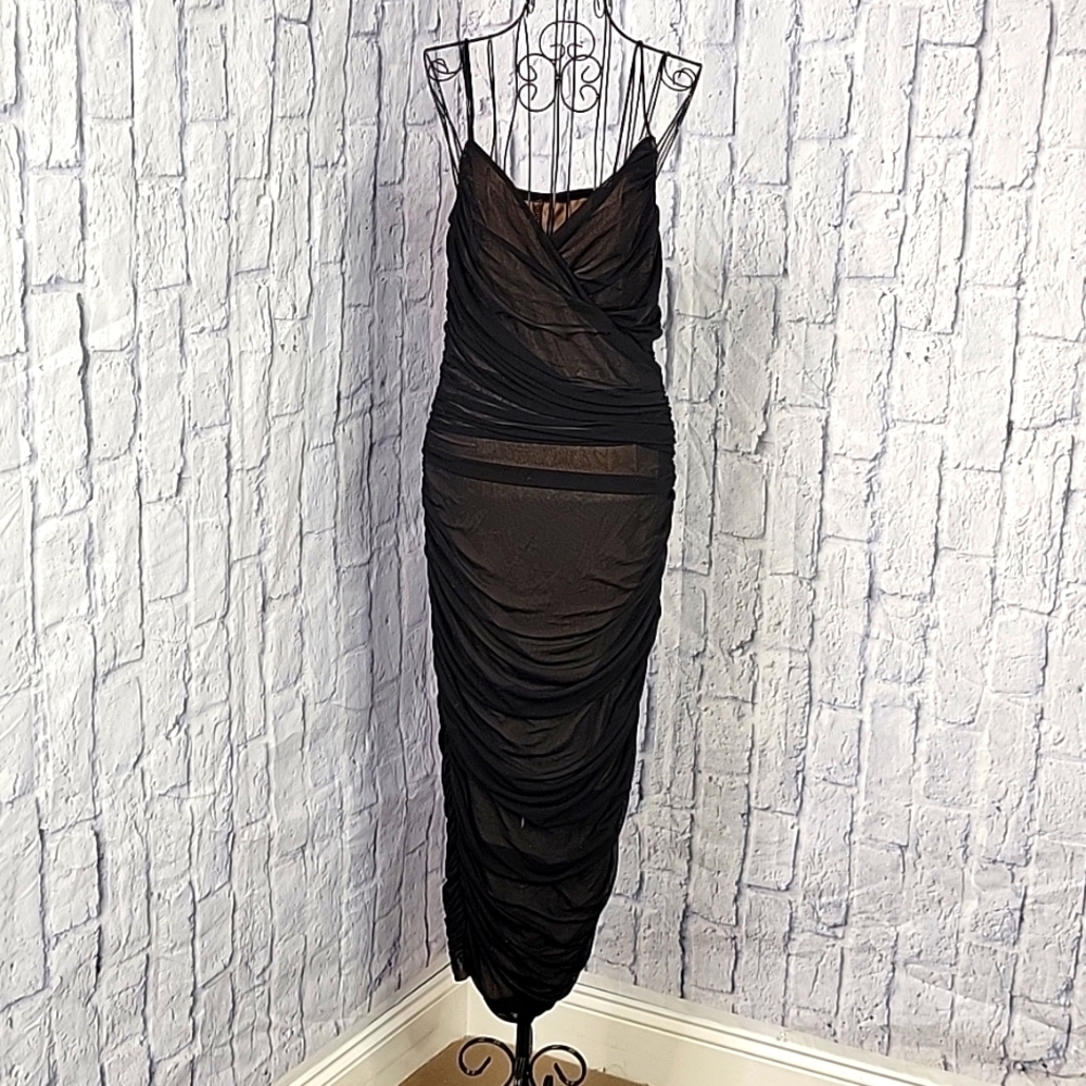 NO BRAND Black‎ Ruched Dressy Dress